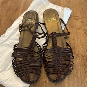 Stuart Weitzman Chocolate Braided Sandals